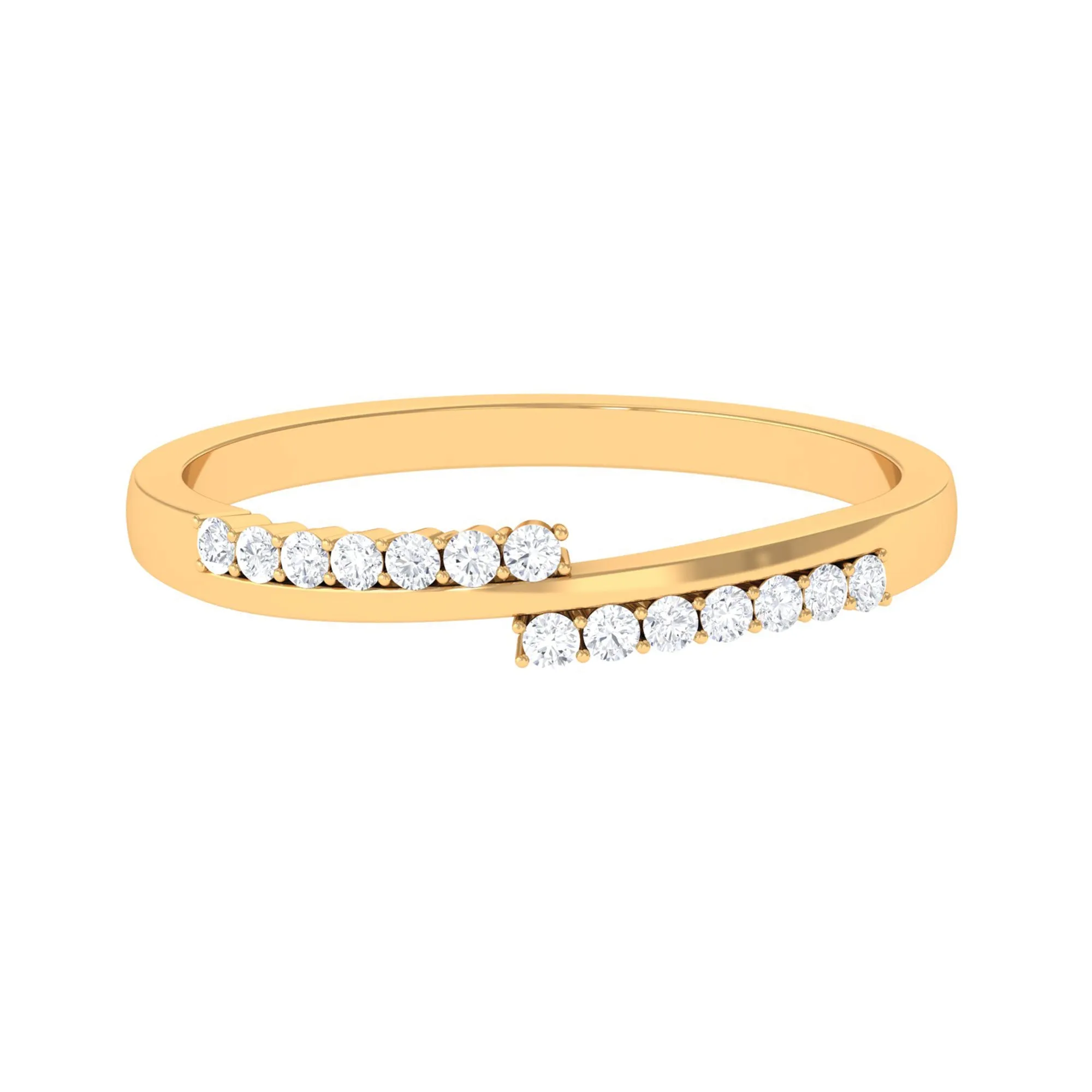 Minimal Diamond Stackable Band Ring in Prong Setting