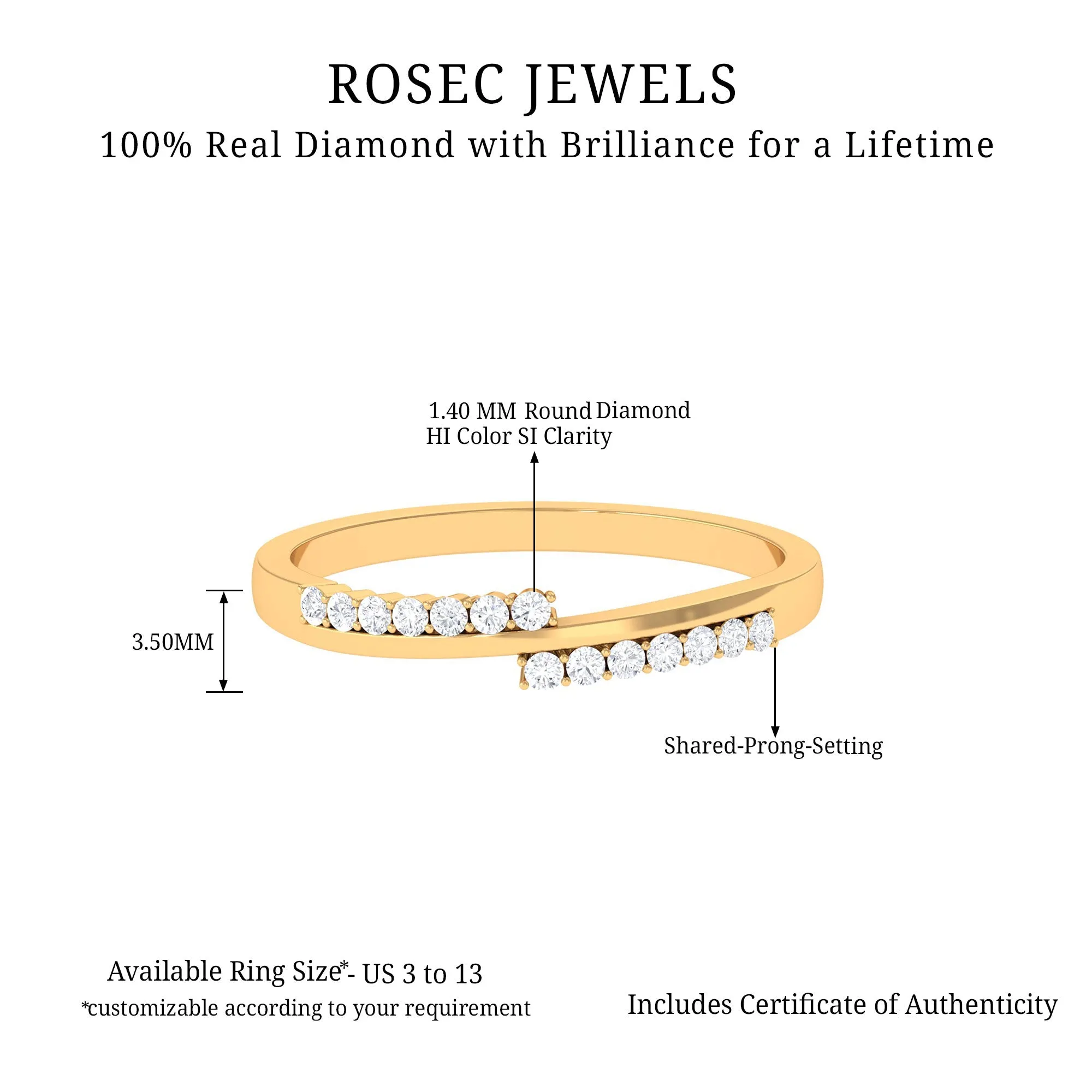 Minimal Diamond Stackable Band Ring in Prong Setting