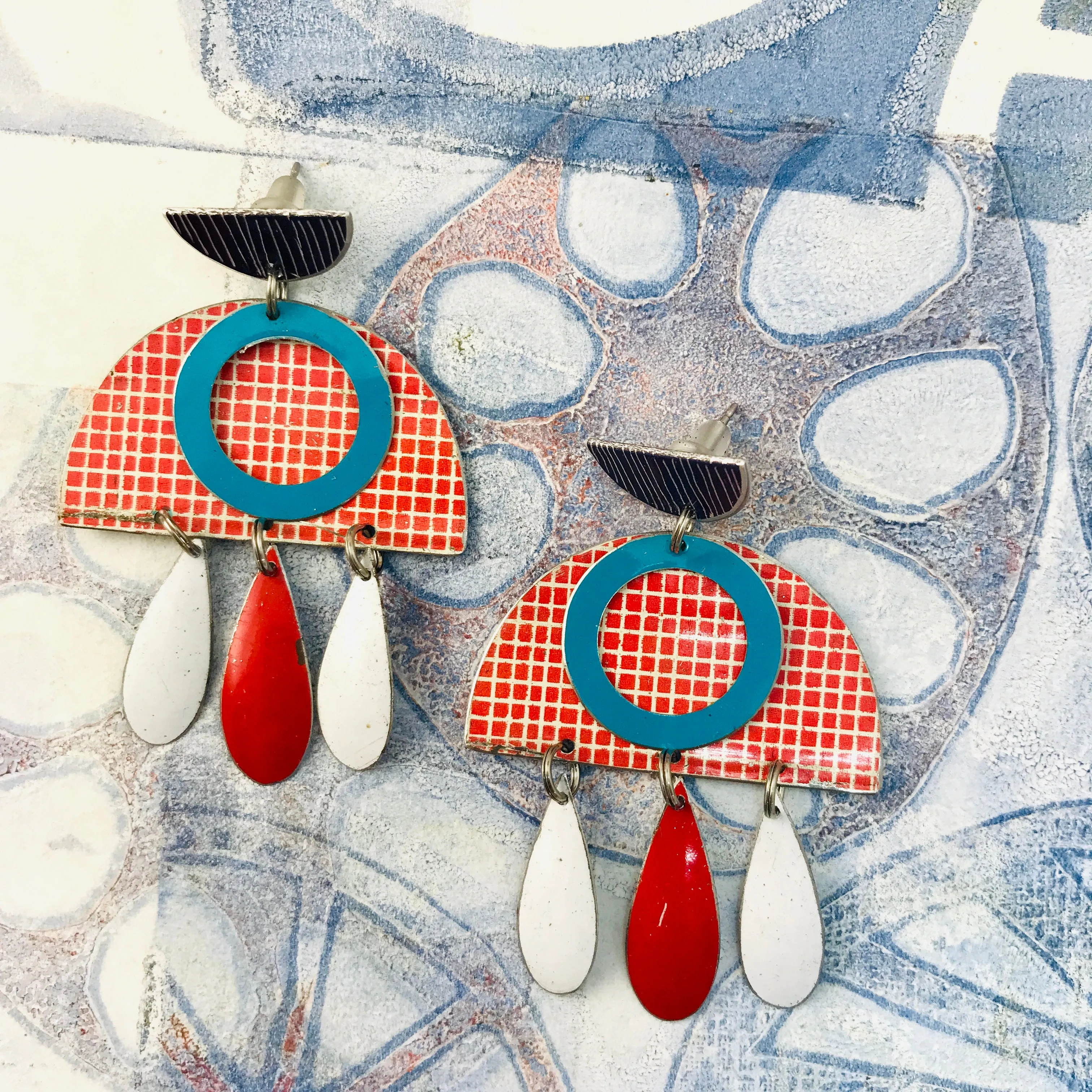 Mixed Circles Tin Post Earrings