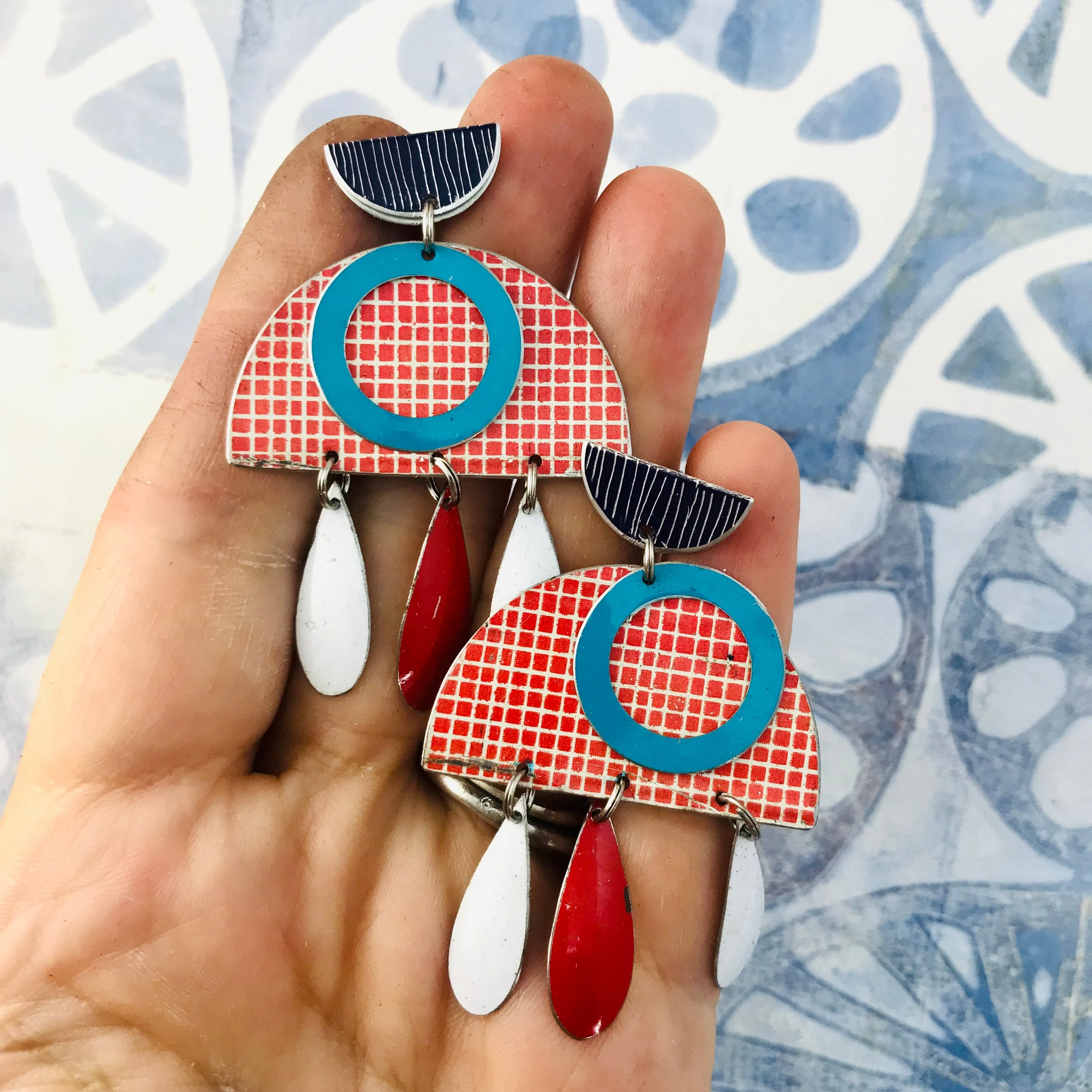 Mixed Circles Tin Post Earrings