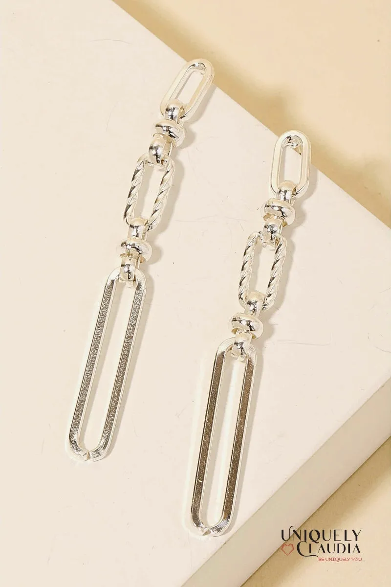 Mixed Oval Chain Dangle Earrings