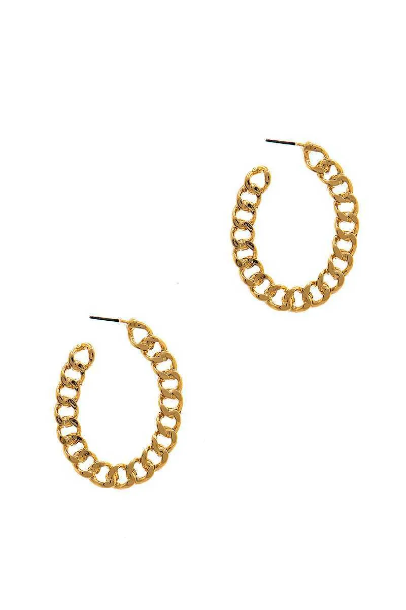 Modern Fashion Open Chain Hoop Earring