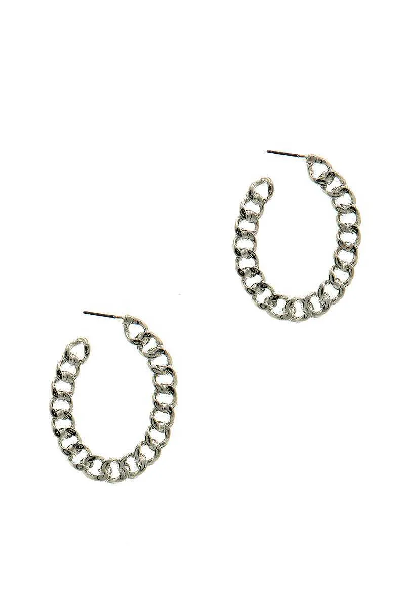 Modern Fashion Open Chain Hoop Earring