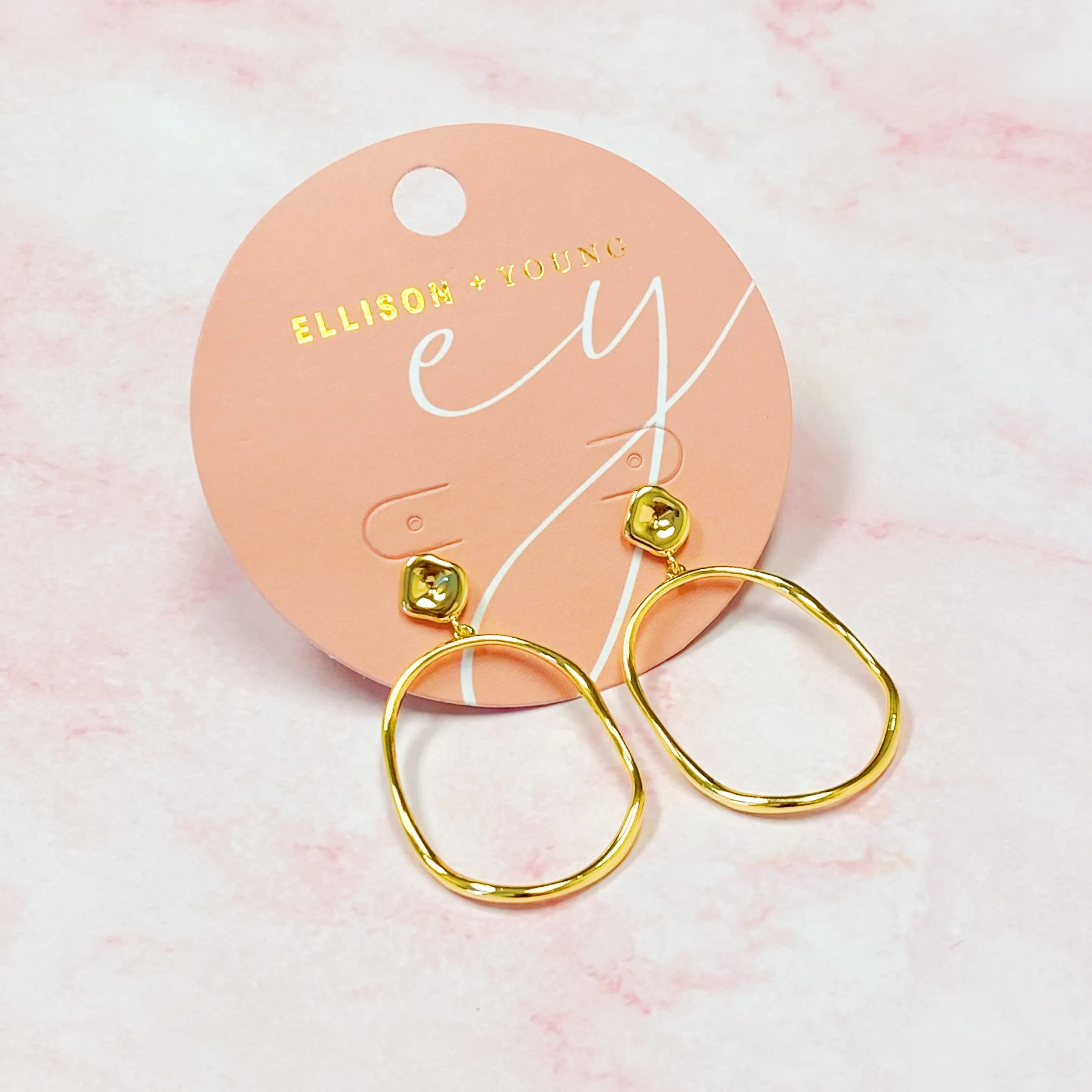 Modern Molten Oval Drop Earrings