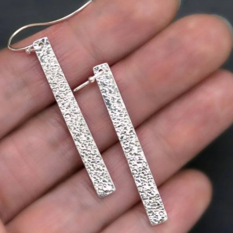 Modern Silver BAR Earrings