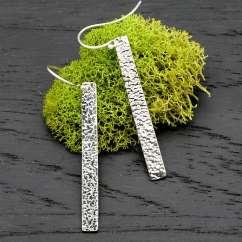 Modern Silver BAR Earrings