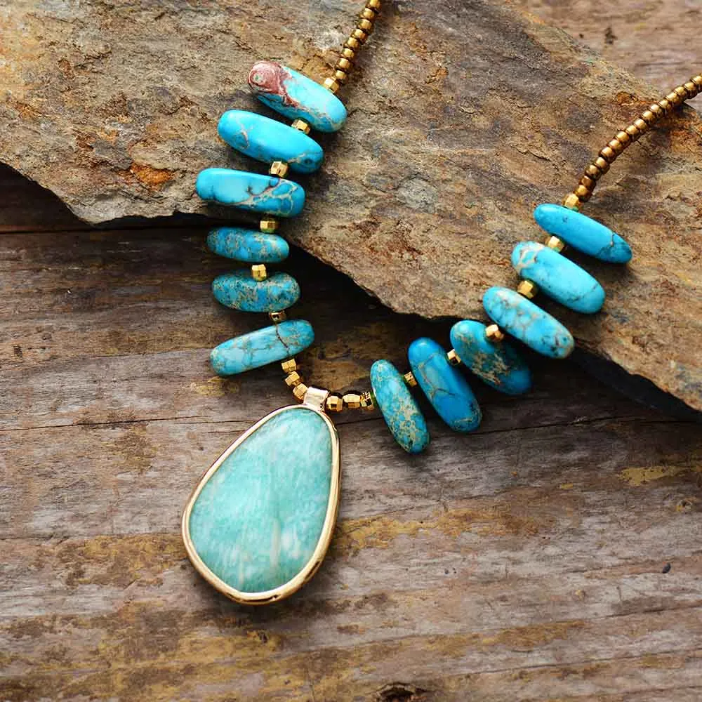 Natural Amazonite Stone Necklace