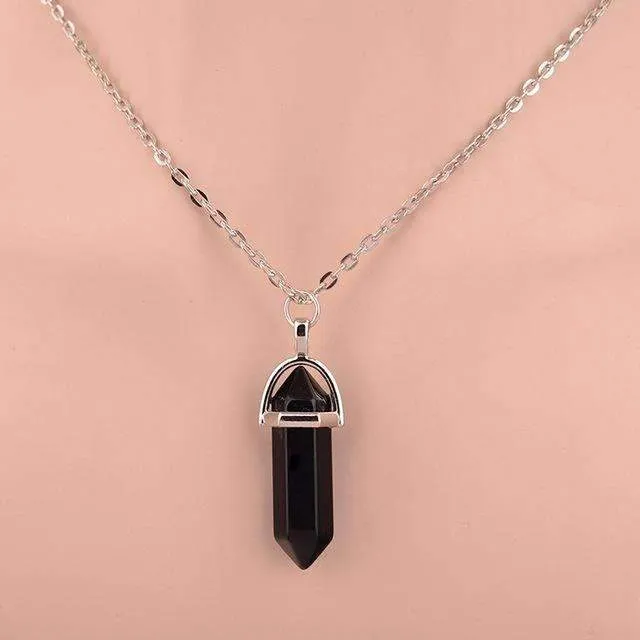 Natural Crystal Pendant Necklace