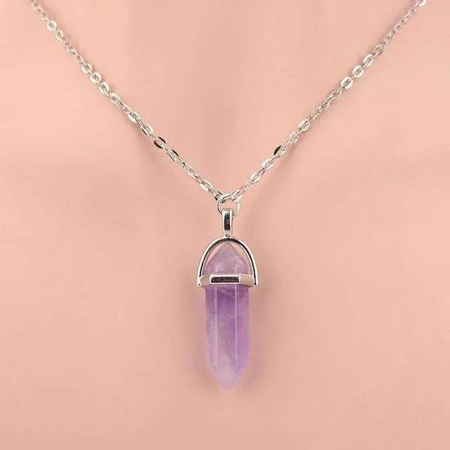 Natural Crystal Pendant Necklace