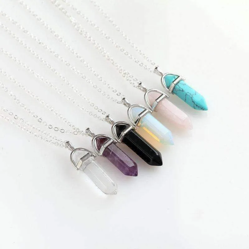 Natural Crystal Pendant Necklace