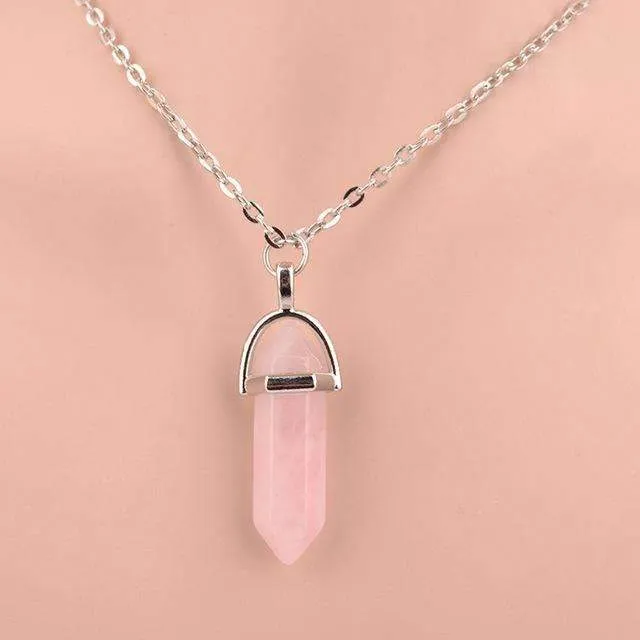 Natural Crystal Pendant Necklace