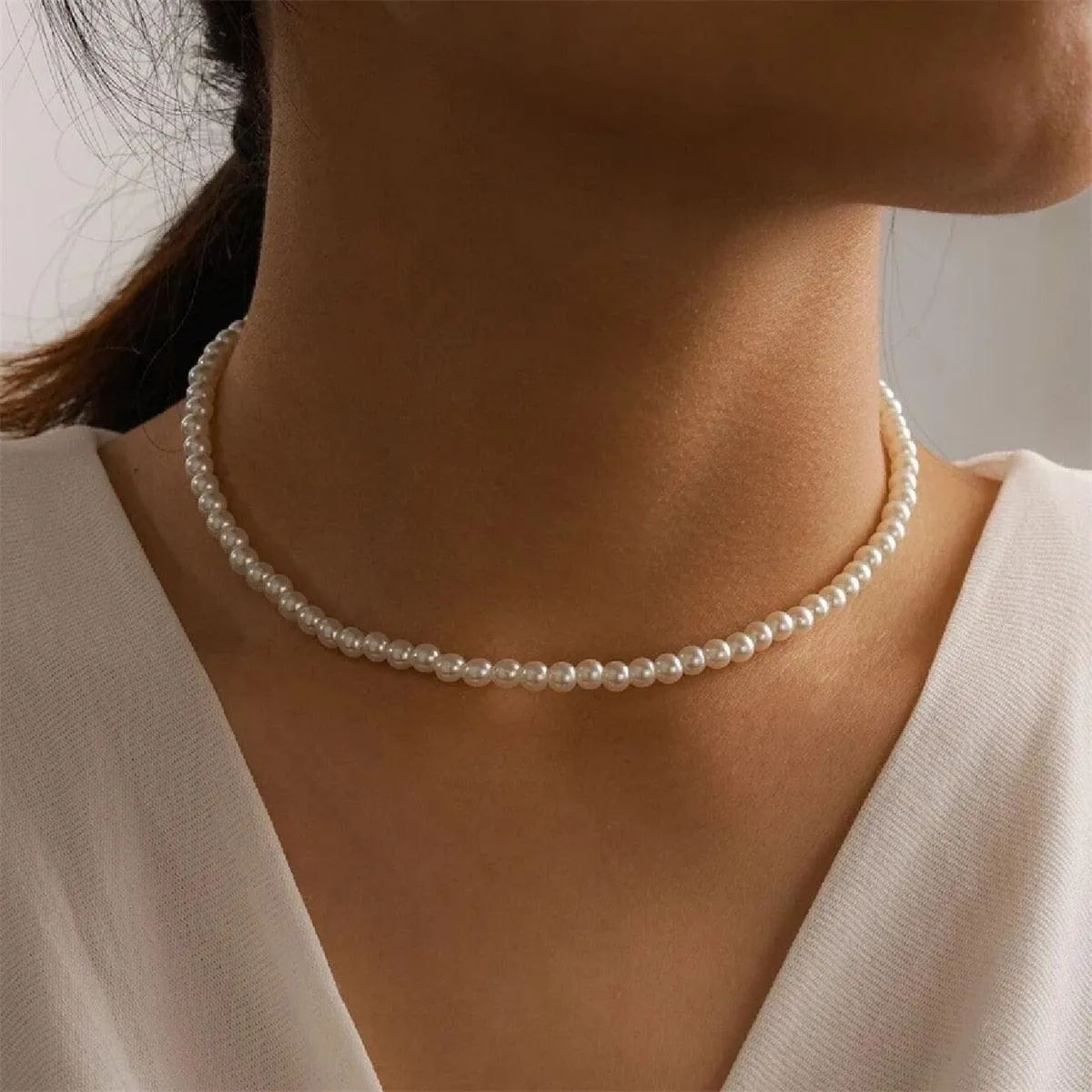 Natural Freshwater Pearl Necklace Women's Collarbone Chain