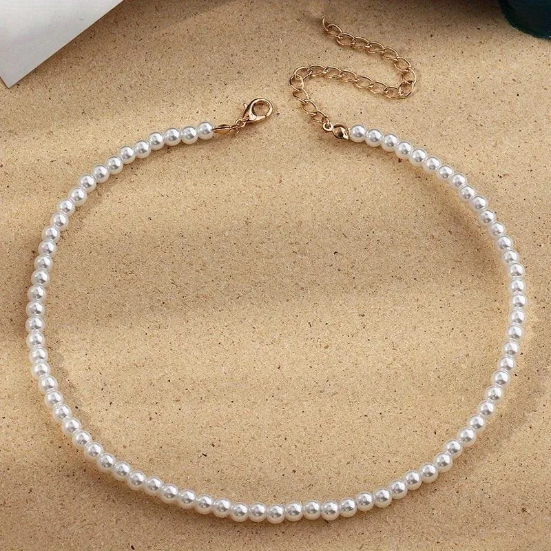 Natural Freshwater Pearl Necklace Women's Collarbone Chain