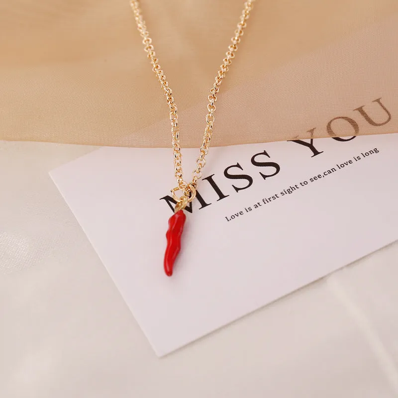 Natural Heart Alloy Oil Dripping Necklaces