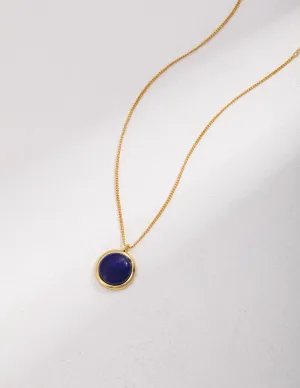 Natural Lapis Lazuli Stone Round Necklace