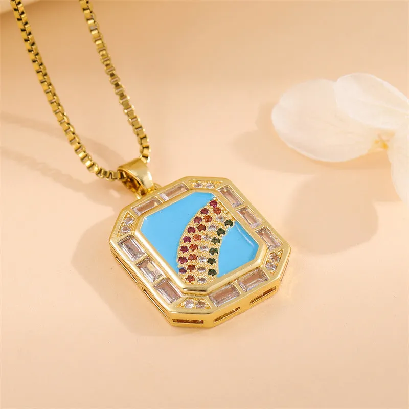 Natural Rainbow Stainless Steel Electroplating Necklaces