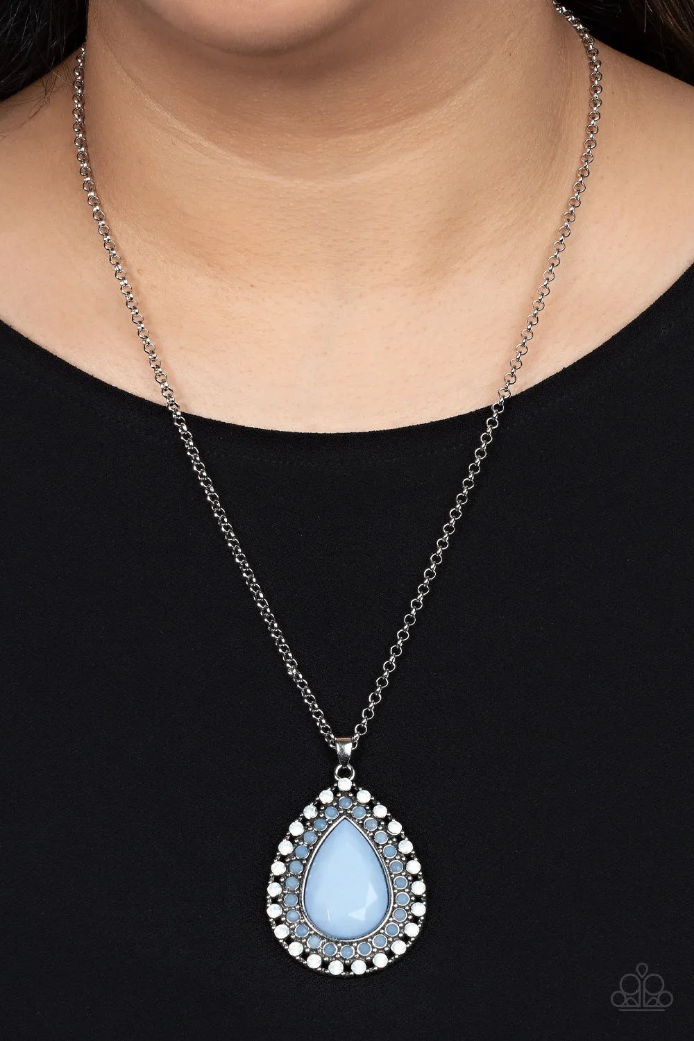 Necklaces DROPLET Like Its Hot - Blue N2158