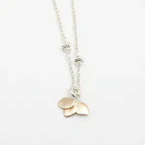 One of a Kind:  Bronze 3 Petite Petal Short Necklace