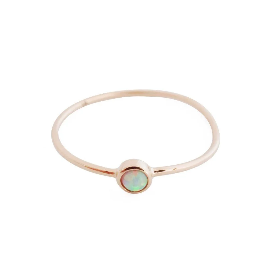 Opal Solitaire Ring, 14k Gold