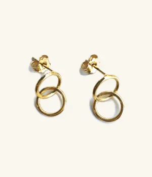 Pigna - Mini Gold Double Hoop Earrings