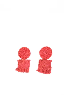 Pink Geometric Toquilla Earrings