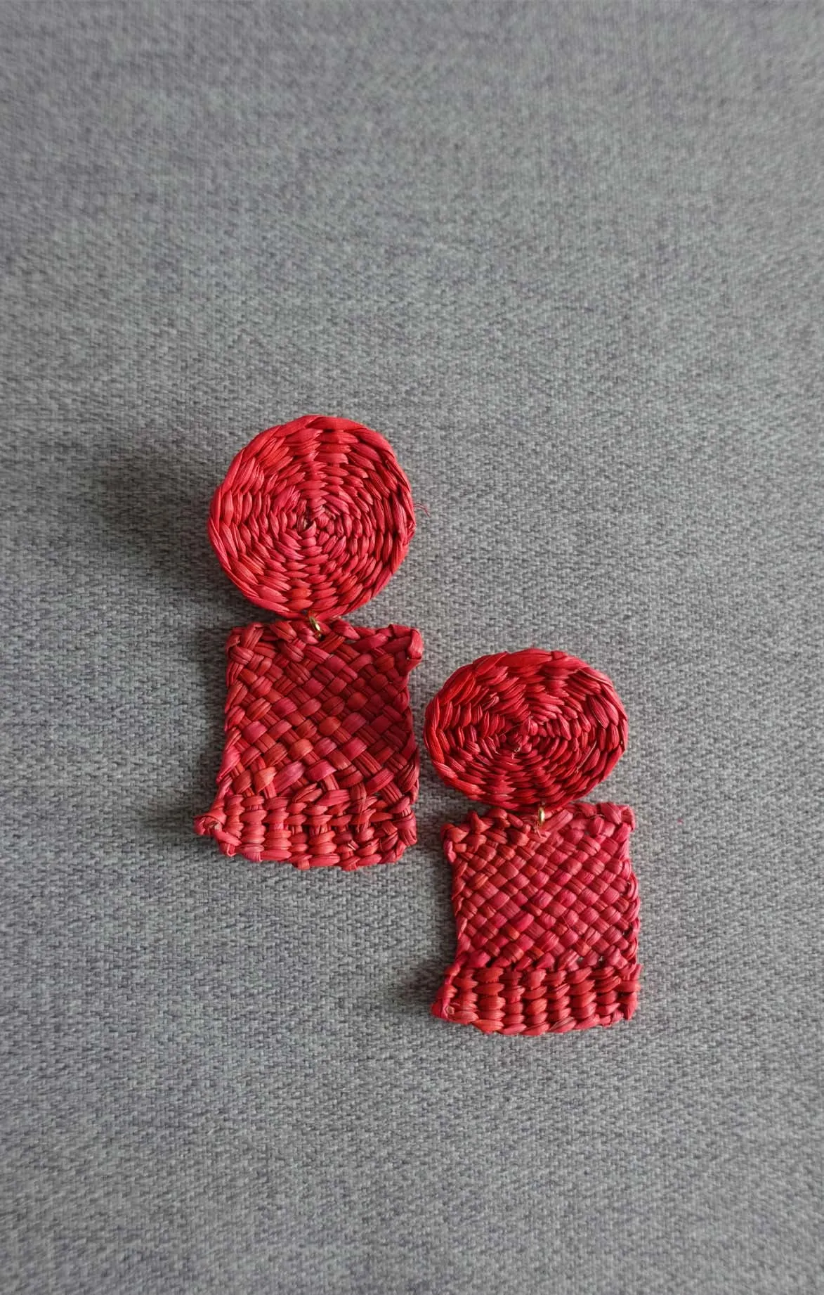 Pink Geometric Toquilla Earrings