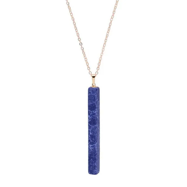 Qilmily Natural Stone Marble Pendants Necklaces for Women Men