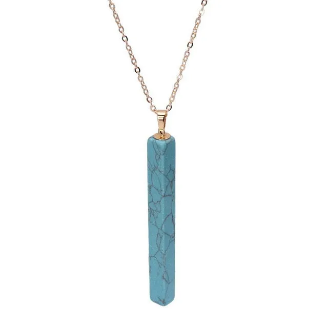 Qilmily Natural Stone Marble Pendants Necklaces for Women Men