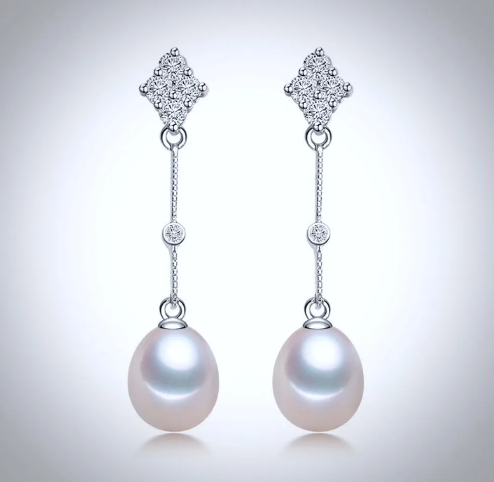 "Anka" - Freshwater Pearl and Sterling Silver Bridal Earrings