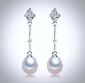 "Anka" - Freshwater Pearl and Sterling Silver Bridal Earrings