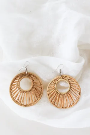 Raffia Earrings, Circles