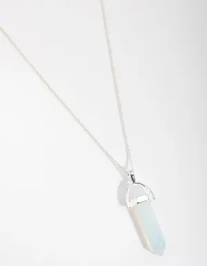 Real Silver Plated Moonstone Shard Necklace