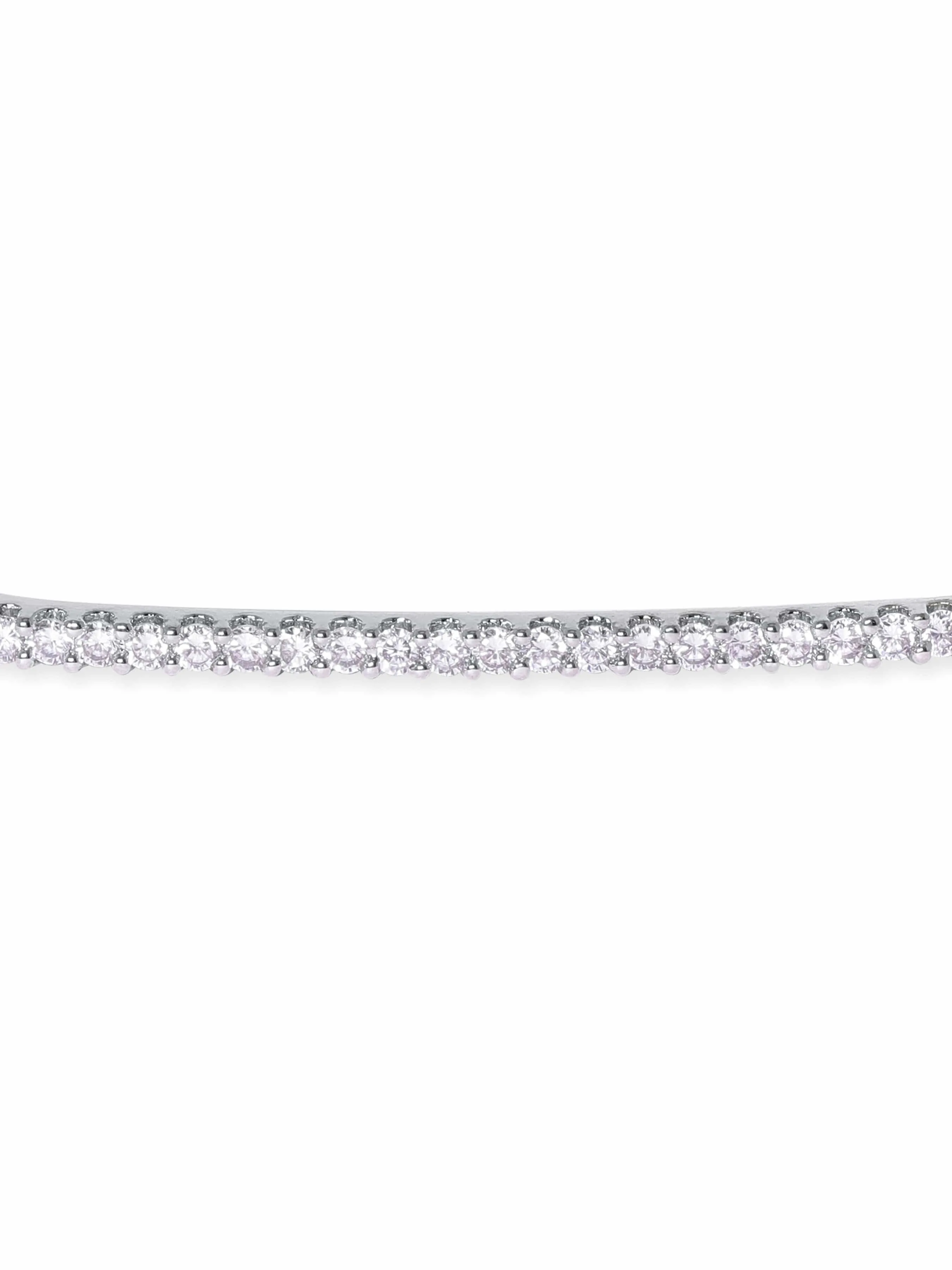 Rubans Rhodium plated Zirconia studded dainty Classy Bracelet