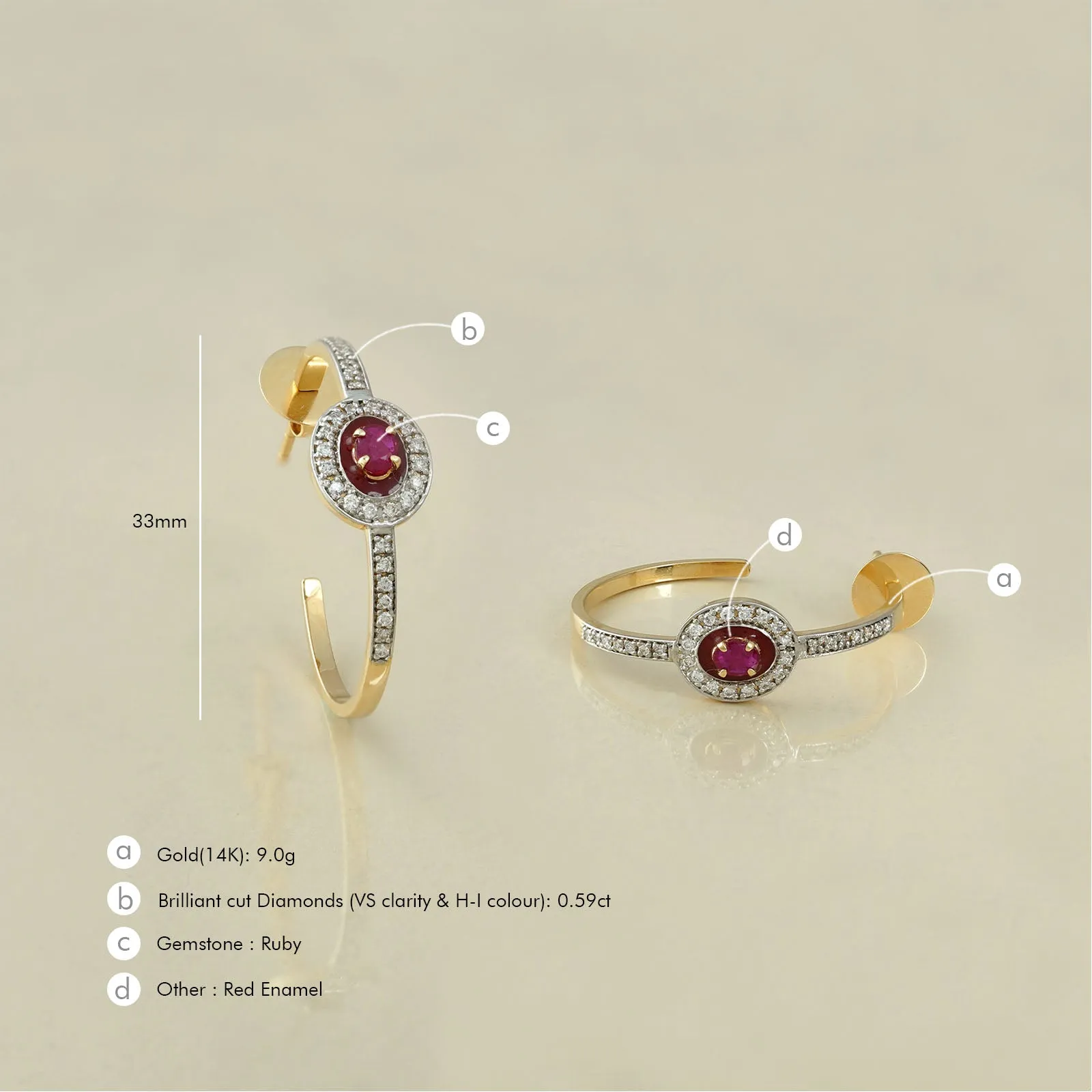 Runa Ruby Earrings