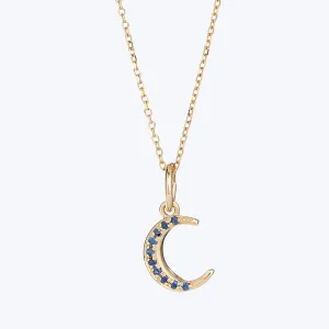 Sapphire Pavé Crescent Moon