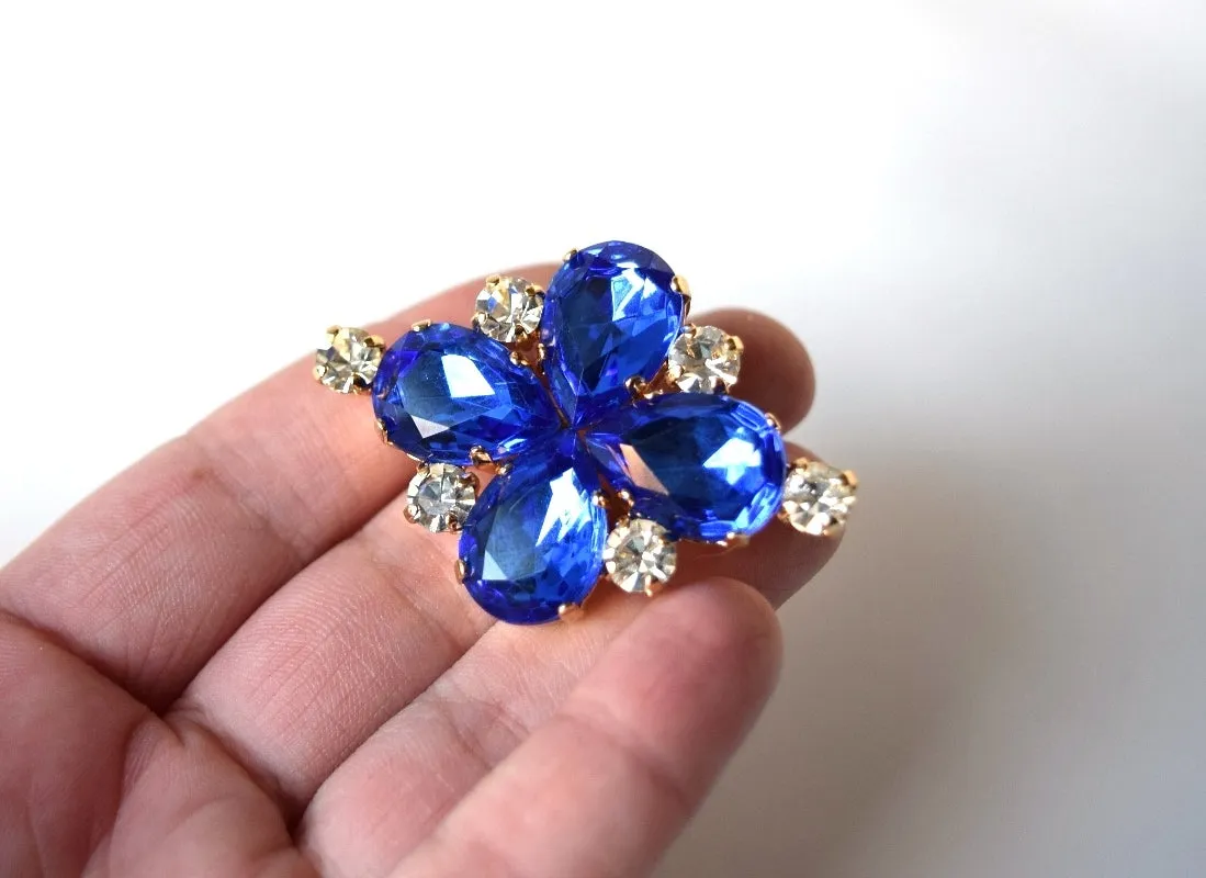 Sapphire Teardrop Brooch