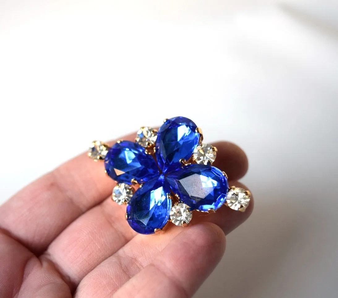 Sapphire Teardrop Brooch