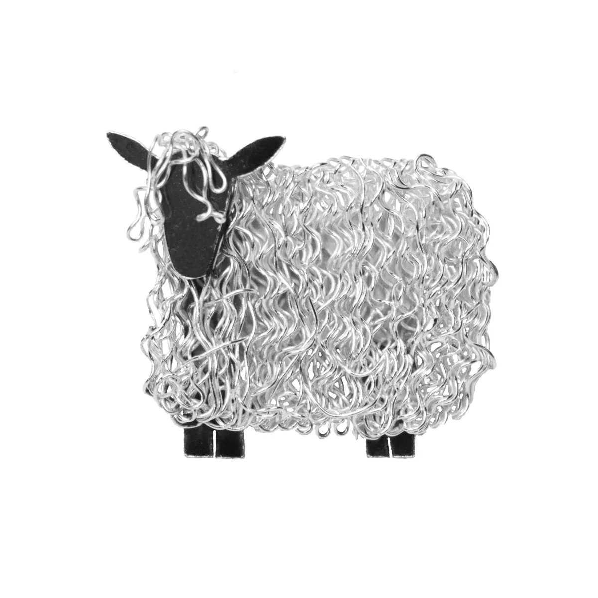 Silver Wensleydale sheep brooch