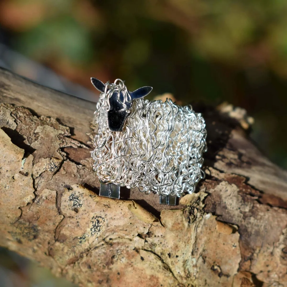 Silver Wensleydale sheep brooch