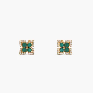 Square Delicate CZ Earring Studs