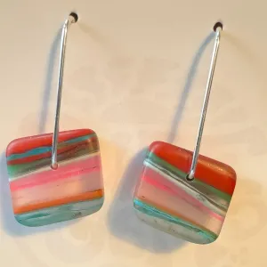 Surf Gems Sustainable Earrings - Pink/Red/Aqua