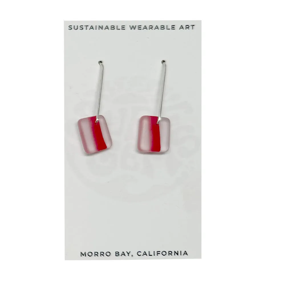 Surf Gems Sustainable Earrings - Red/Clear