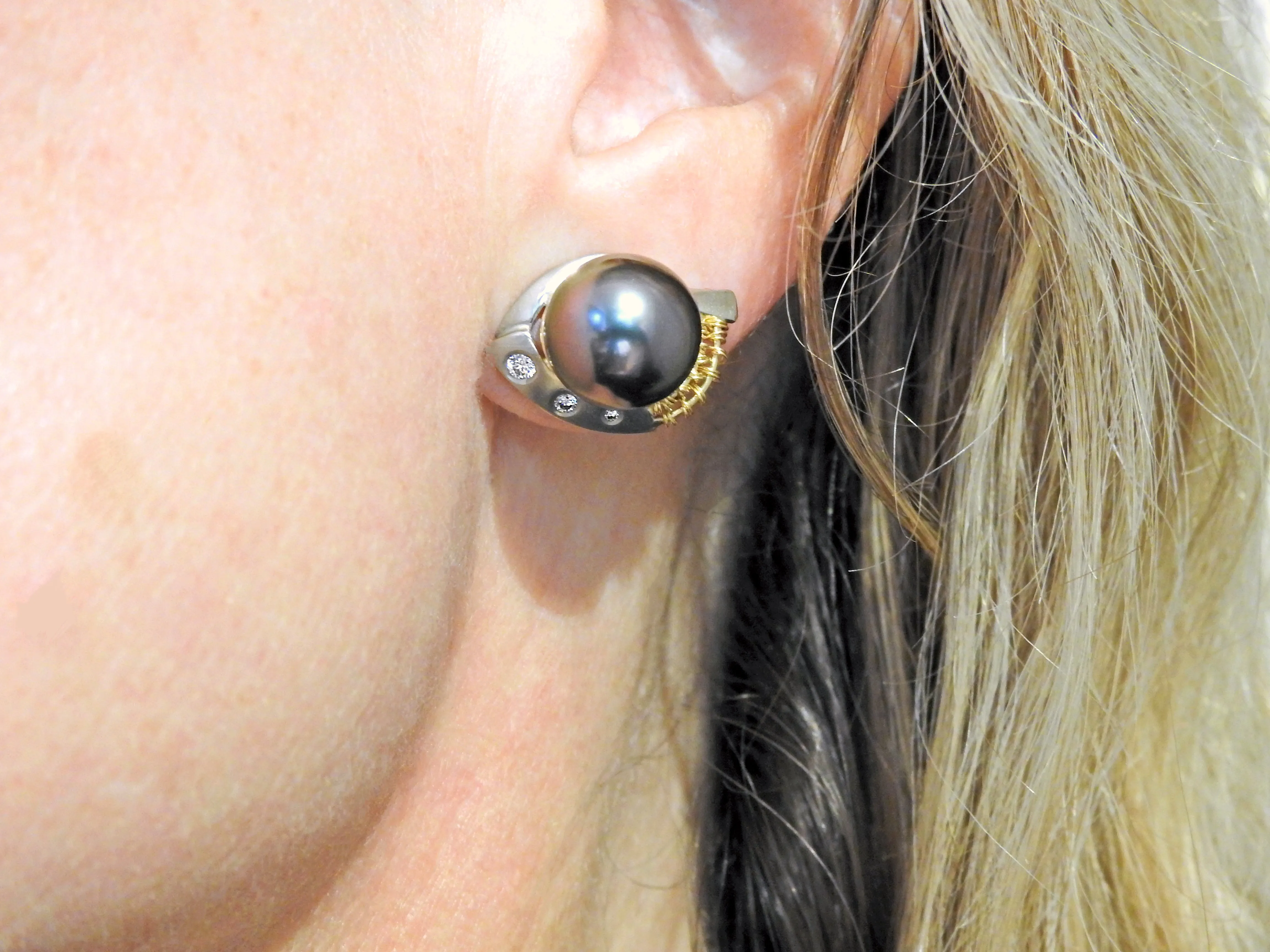 Tahitian pearl earrings