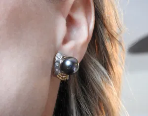 Tahitian pearl earrings