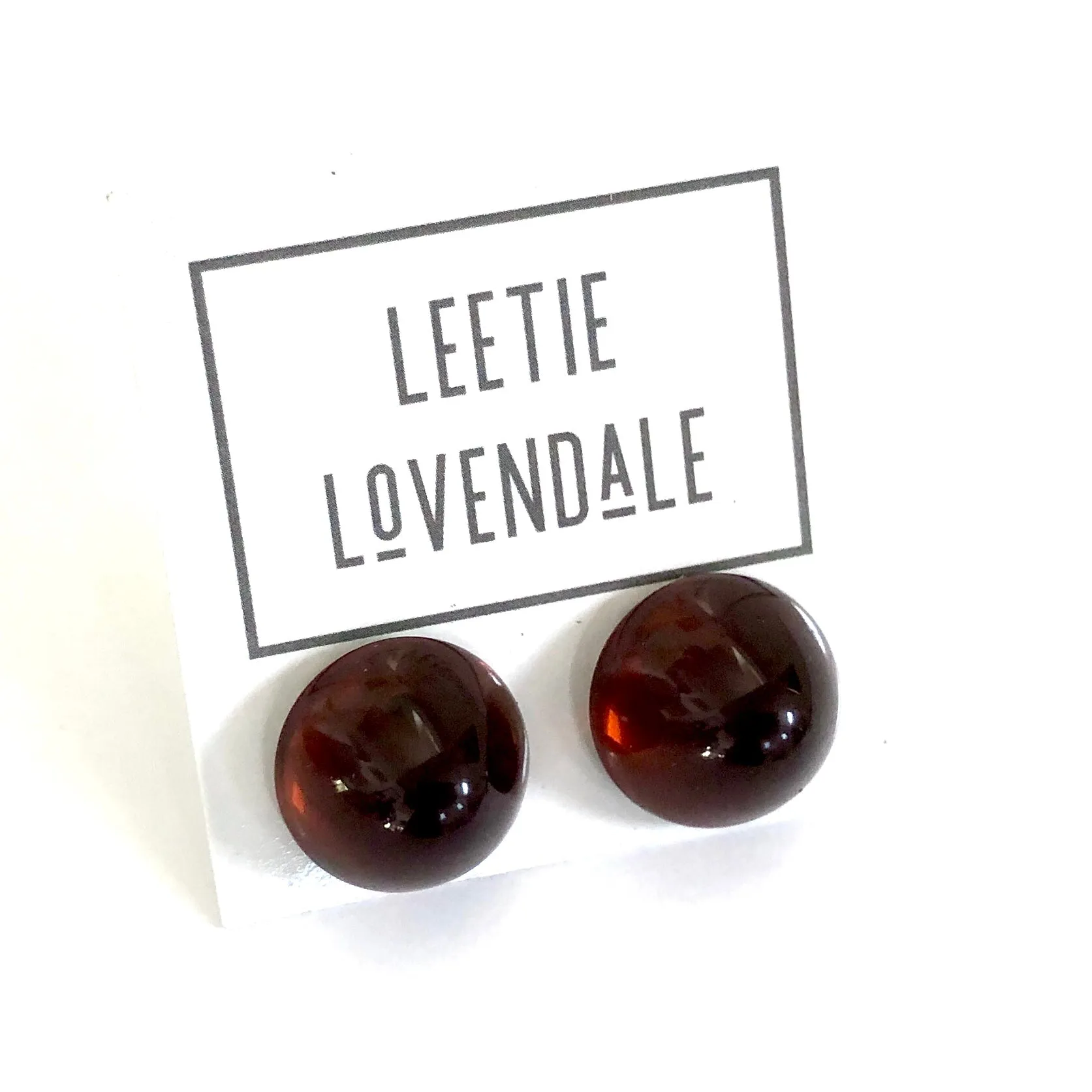 Tortoise Brown Gumdrop Stud Earrings