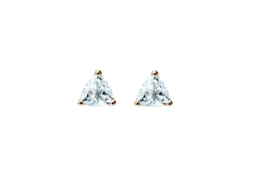 Trillion Aquamarine Studs