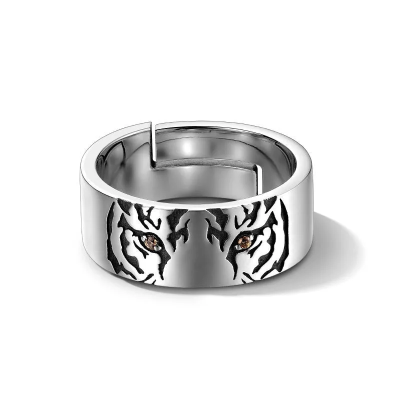 Unique Adjustable Tiger Face Ring