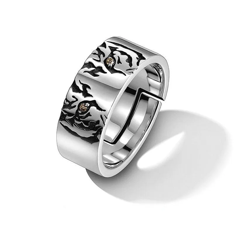 Unique Adjustable Tiger Face Ring