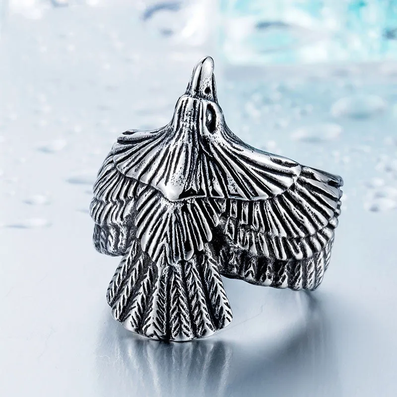 Unique Eagle Jewelry Stainless Steel Biker Eagle Ring Man's High Quality Animal Jewerly