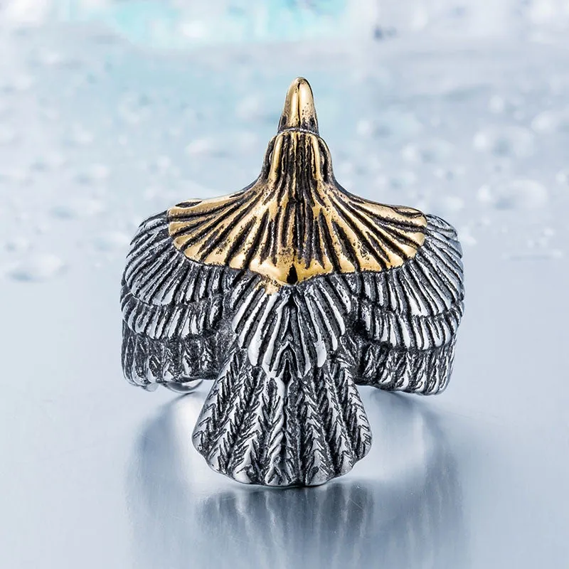 Unique Eagle Jewelry Stainless Steel Biker Eagle Ring Man's High Quality Animal Jewerly